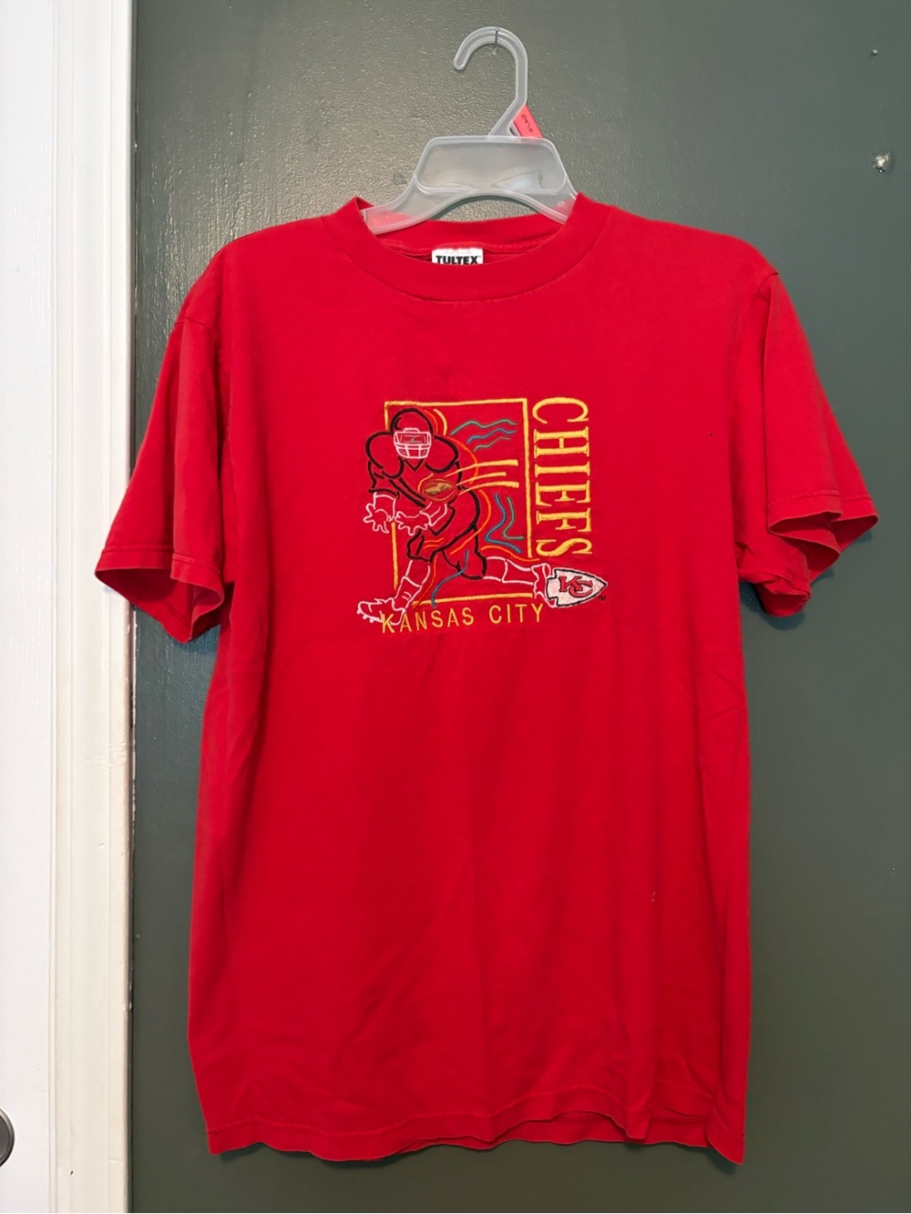 Vintage Kansas City Chiefs Tultex Embroidered Tee Medium